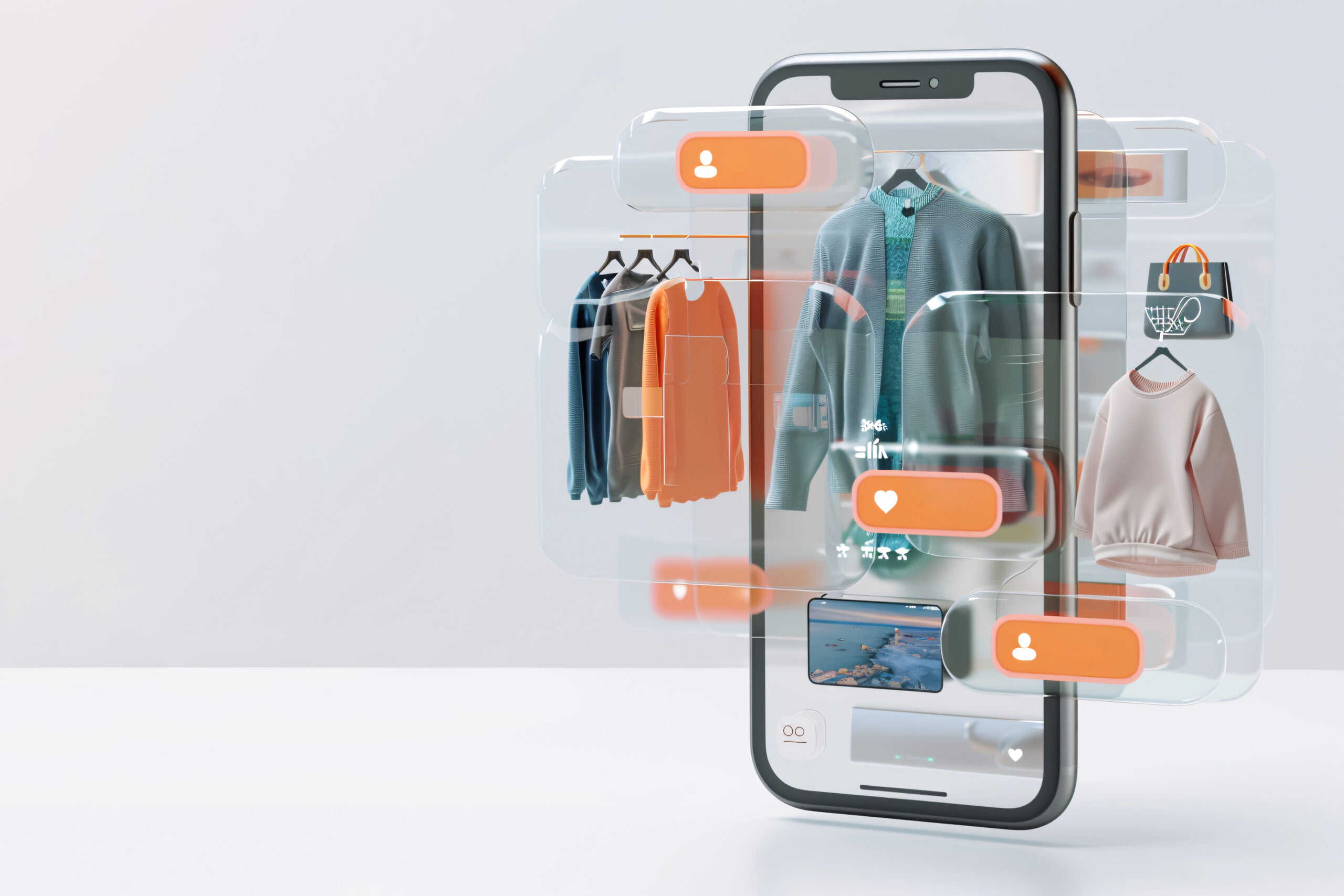 Image of an iPhone with clothes and complementary products placed together, symbolizing how personalization, when done right, prevents customer frustration rather than enhancing satisfaction.